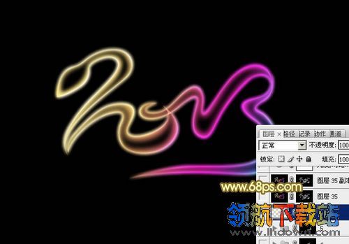 Photoshop实例教程:纯手工制作炫彩2013蛇年文字