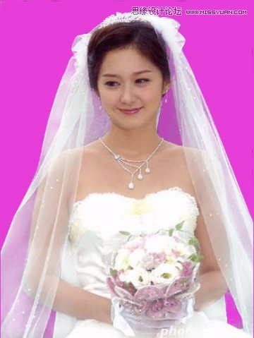 Photoshop使用通道抠出透明婚纱的新娘,PS教程,思缘教程网