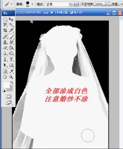 Photoshop使用通道抠出透明婚纱的新娘,PS教程,思缘教程网