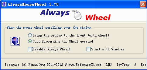 AlwaysMouseWheel(鼠标滚轮增强设置软件)