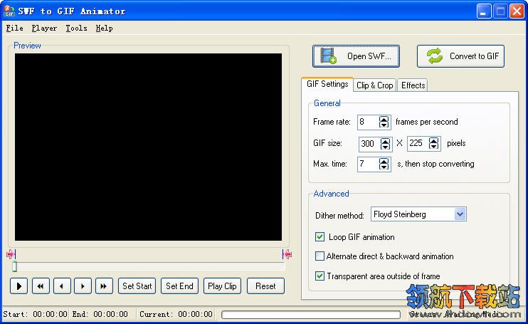 Flash转GIF转换器(SWF to GIF Animator)