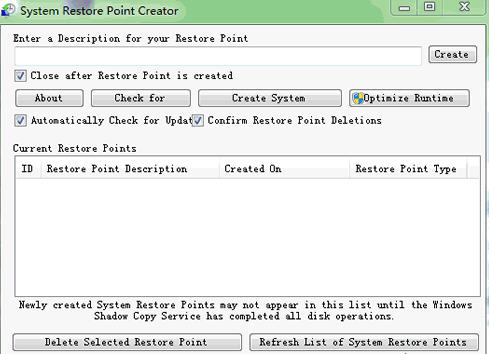 还原点创建工具(Restore Point Creator)